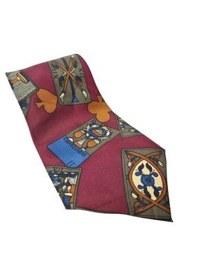 Enigma Playing Cards Spade Heart Polyester Necktie